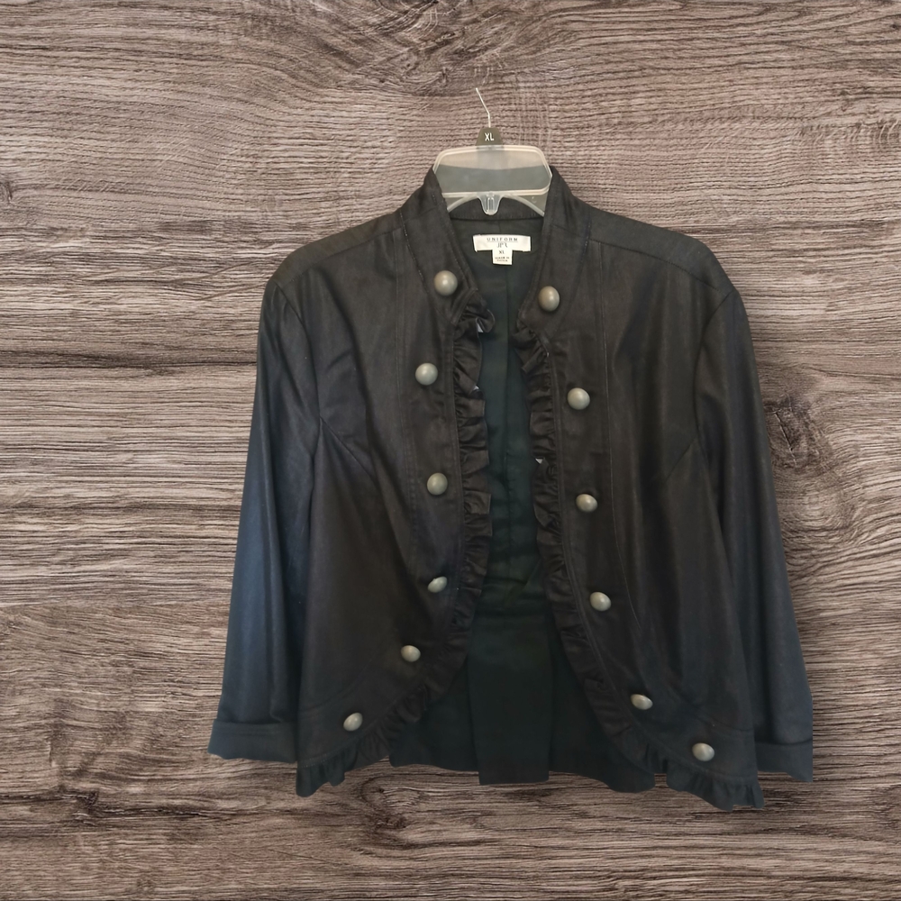 Uniform JPR Elegant Black Ruffled Blazer